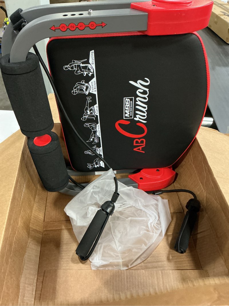 Condition photo showing Good Condition for Ab Machine Ab Workout Equipment Sit Up Machine & Exercise Equipment Ab Crunch Machine for Stomach Workout Ab Core Trainer Abdominal Machine for Home Gym with Resistance Bands Red