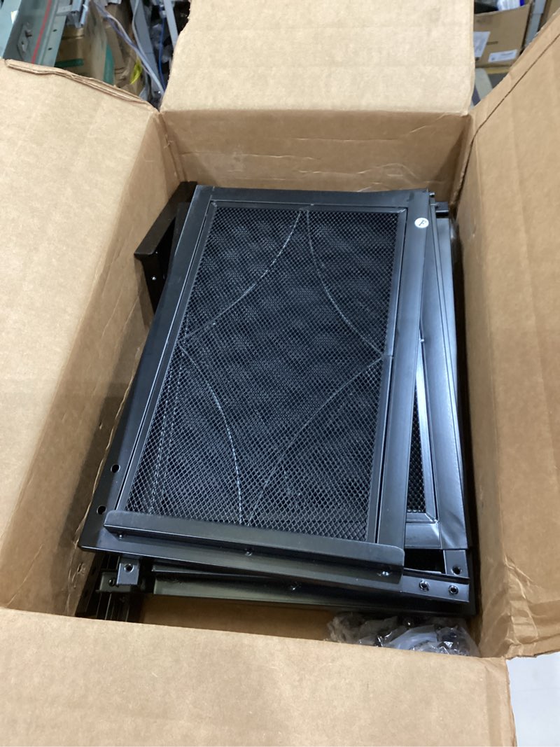 Condition photo showing As Is for Fireplace Screen with Sliding Doors, 37.8" W x 30.7" H Modern Wrought Iron Spark Guard Cover for Christmas Decorative, Baby and Pet Proof, Large 38.8" x 30.7"