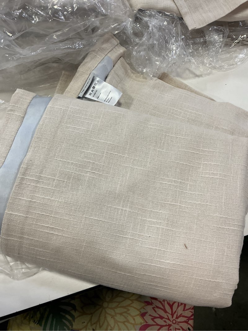 Condition photo showing Good Condition for cotton slub room darkening curtain - single panel natural size 48in x 84in