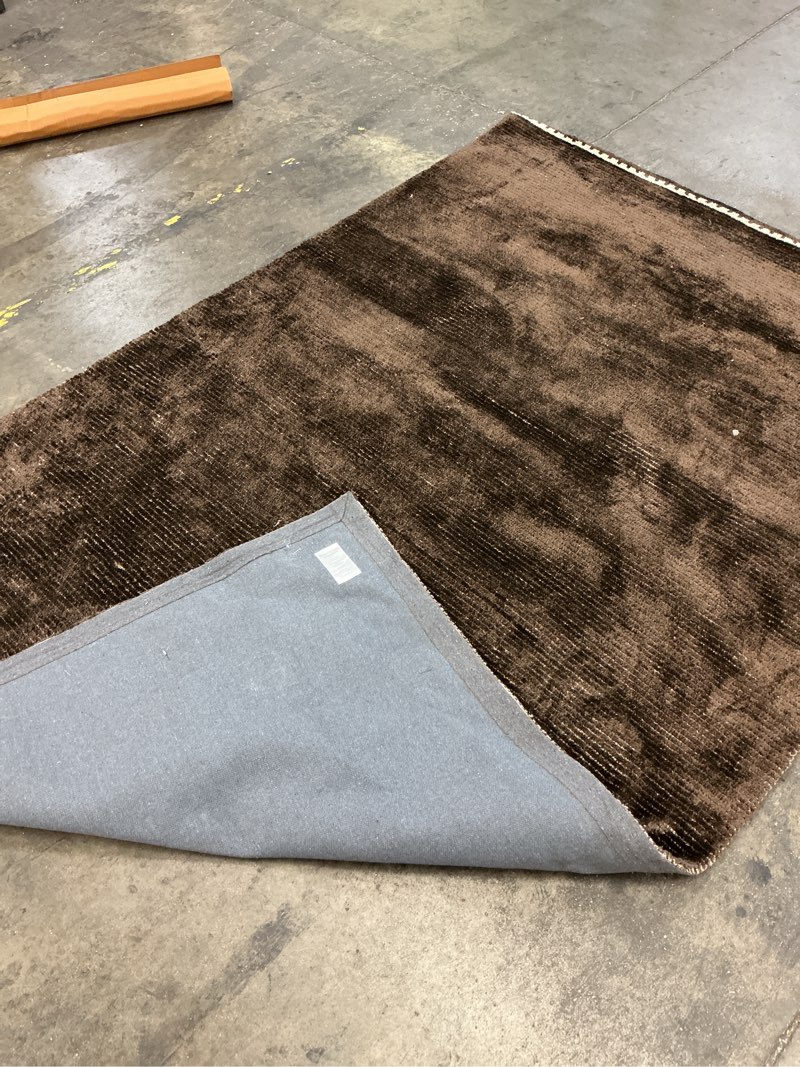 Condition photo showing As Is for better homes & gardens chocolate brown coleman tonal hem 5' x 8' area rug