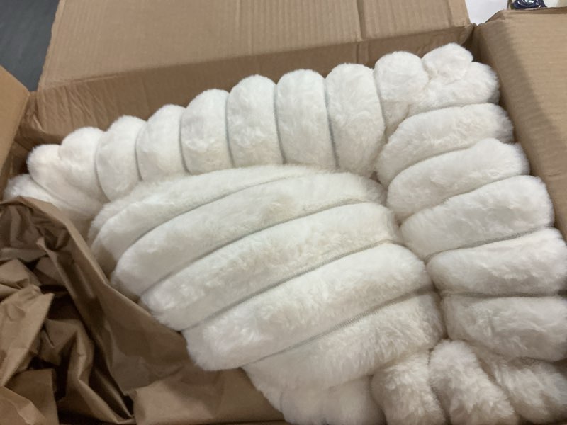 Condition photo showing Good Condition for Donut Dog and Cat Bed, Luxurious Comfortable Faux Rabbit Fur Pet Beds, Soft Anti-Anxiety Calming Puppy Kitten Bed with Anti-Slip Bottom for Small Dogs & Cats(20\", White) White XS(20x20x6)