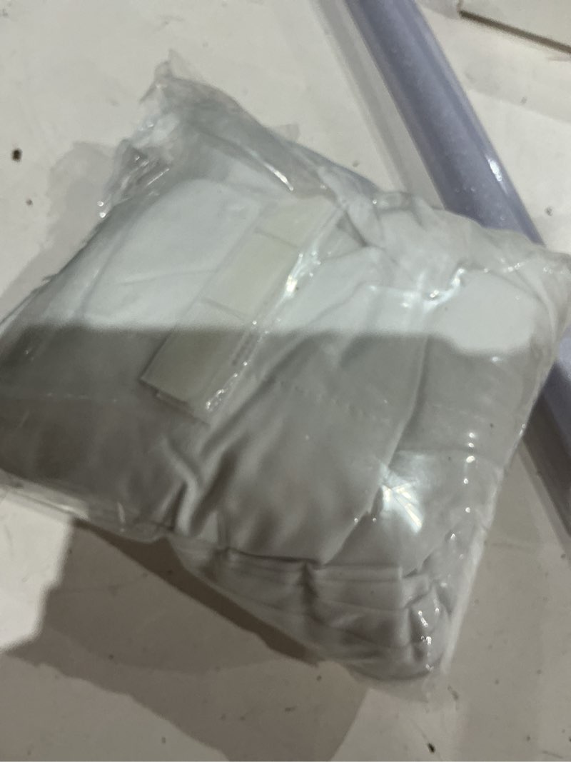 Condition photo showing As Is for anmao non-see-through bright white privacy semi sheer curtains for living room 72 inch length 2 panels set, light filtering that let light in rod pocket window drapes for bedroom, 40wx72l, pure white 40"w x 72"l (pack of 2) pure white