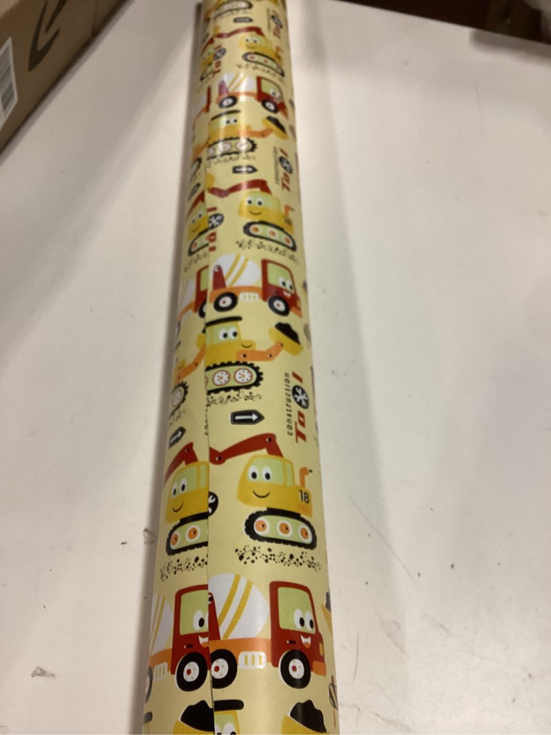 Condition photo showing As Is for WRAPAHOLIC 30 Inch Jumbo Reversible Racing Car Wrapping Paper - 30 Inch x 33 Feet - Checkered Flag Happy Birthday Wrapping Paper for Kids Boys Birthday, Baby Shower 30 inch x 33 feet Birthday Racing Car & Checkered Flag