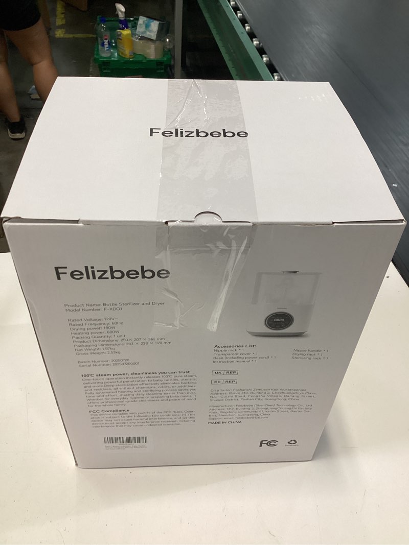 Condition photo showing New/Like New for feilizbebe electric steam baby bottle sterilizer and dryer and warmer, bottle storage sterile / bottle warmer / heating food large capacity multifunctional all in one,touch screen & auto-shut white