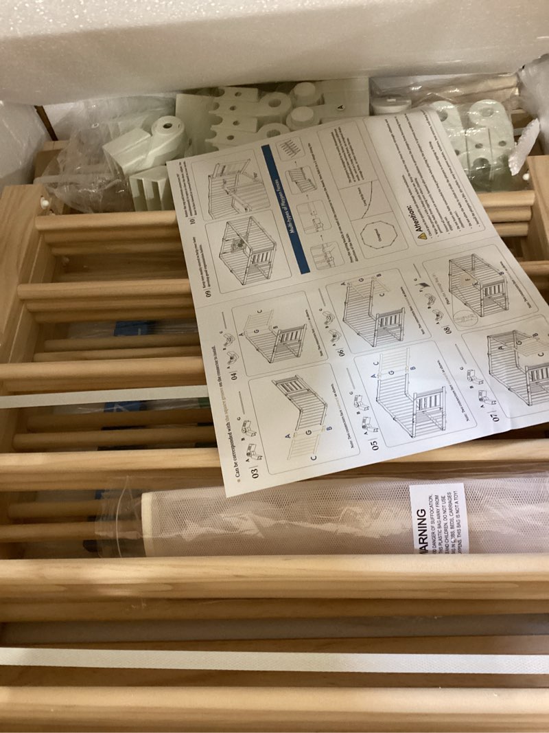 Condition photo showing Good Condition for Wooden Baby Playpen 50 × 50 Inches, Foldable Playpen Fence with Cute Digital Blocks & Storage Bag, Wooden Baby Gate, Multi-Shape Play Yard for Babies and Toddlers Indoor Outdoor