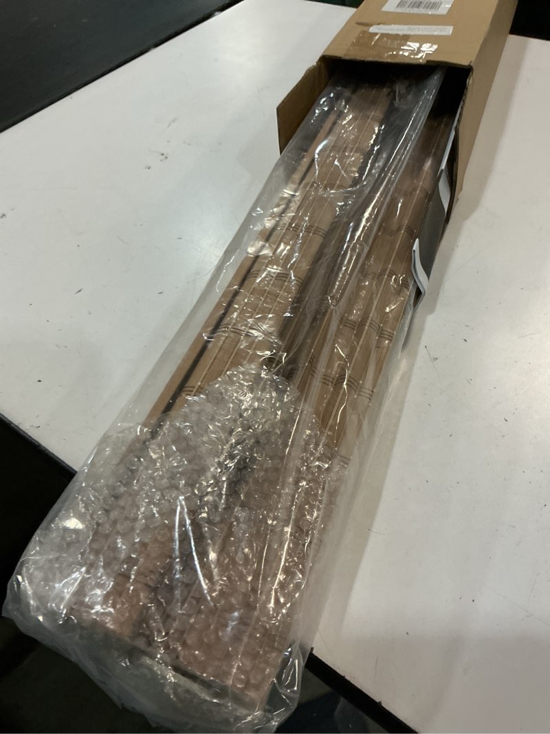 Condition photo showing Good Condition for lazblinds no tools no drill cordless bamboo roman shades, privacy window treatment, roll up bamboo blinds for windows 24'' w x 64'' h, natural privacy-natural 24" w x 64" h