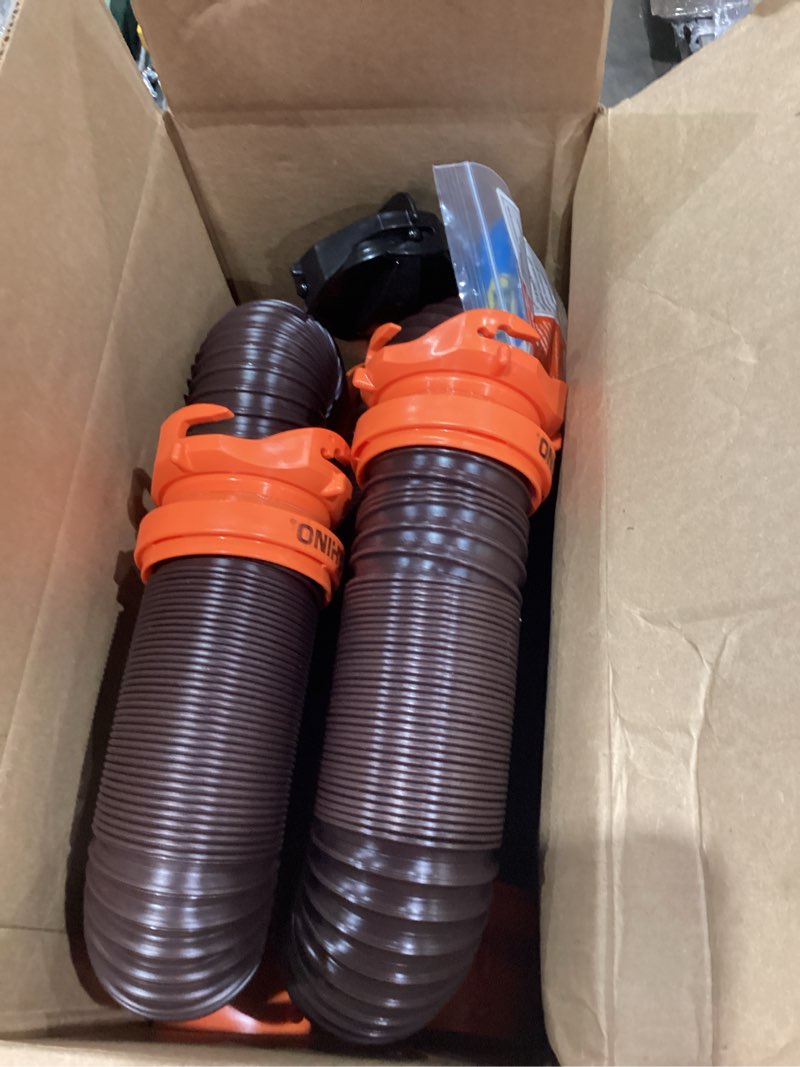 Condition photo showing New/Like New for camco rhinoflex rv 5ft sewer hose extension kit with swivel fitting - 39765, black
