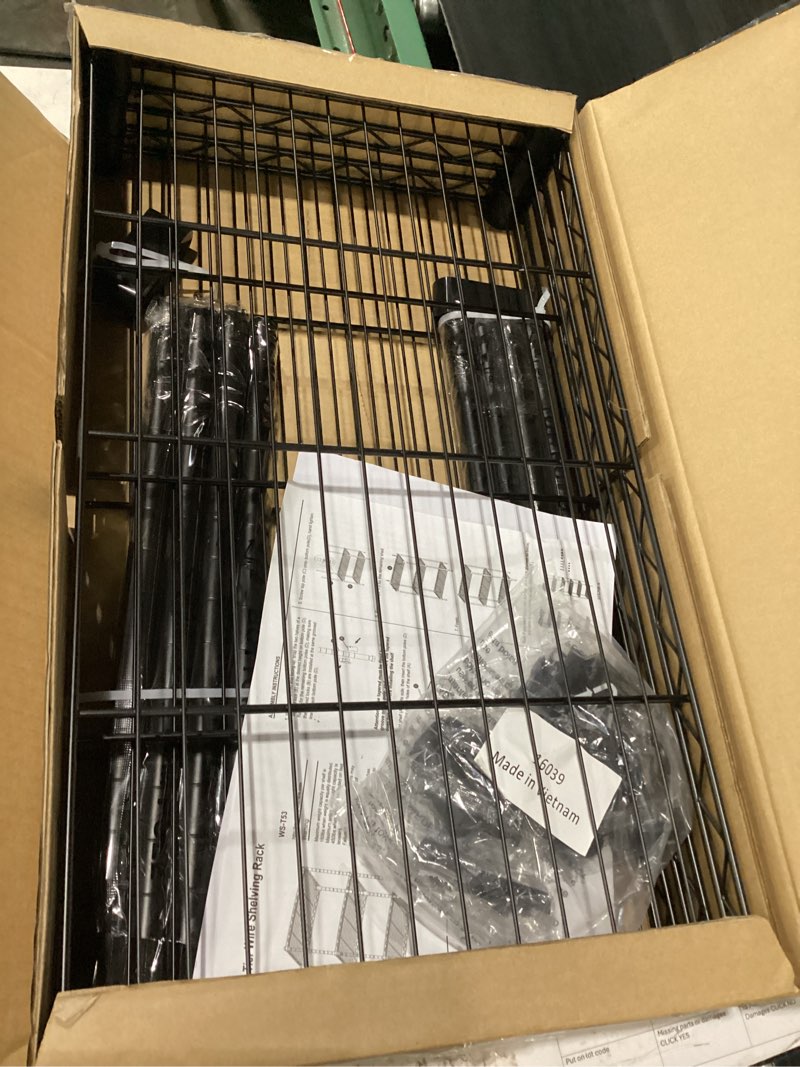Condition photo showing New/Like New for bestoffice wire shelving cart unit 3 shelves shelf rack layer tier black
