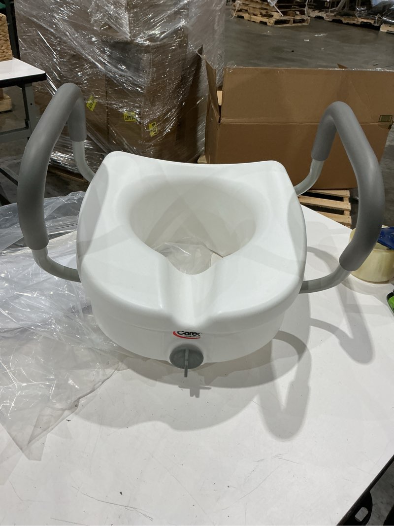 Condition photo showing Good Condition for carex e-z lock toilet seat and safety frame combo pack, 5-inch height lift seat riser for elderly and handicap, commode chair for elderly - fits and locks to round or elongated toilets