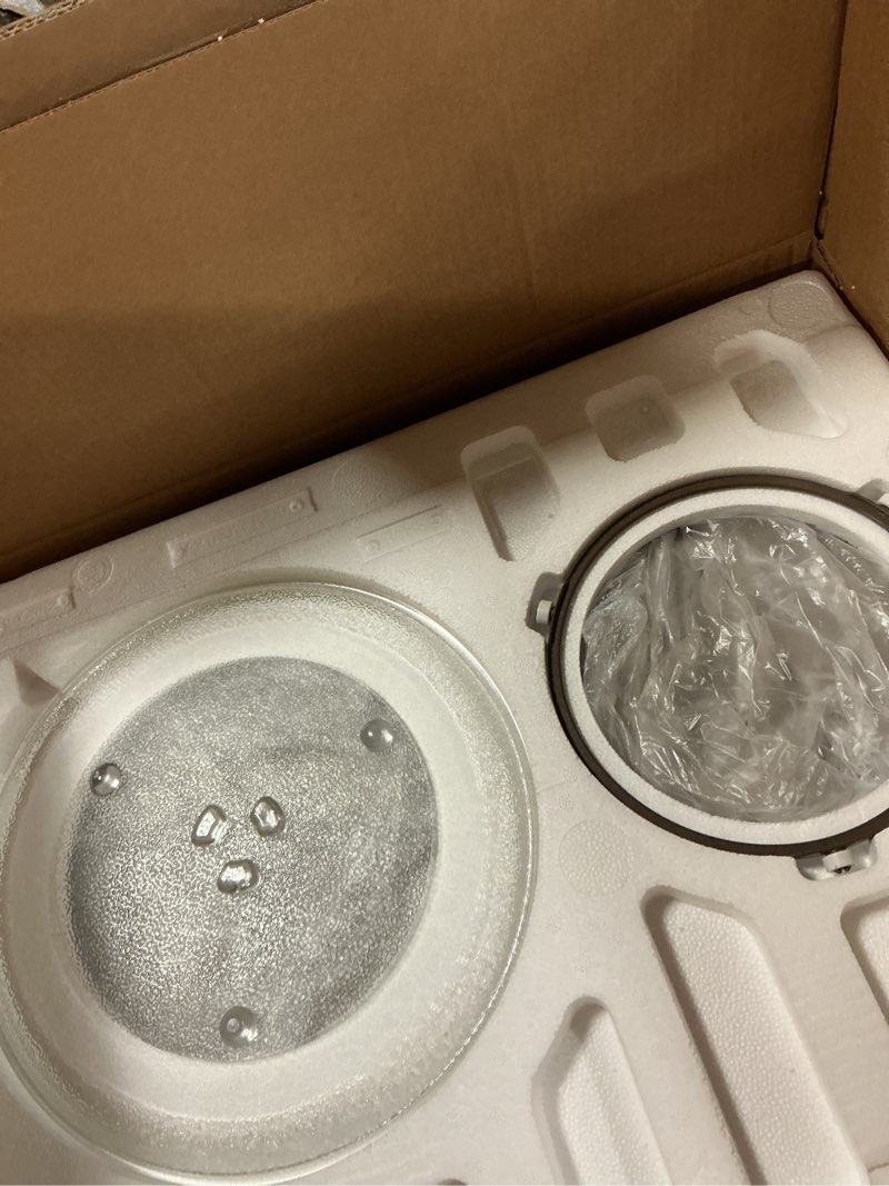 Condition photo showing As Is for breville bmo650sil compact wave soft close countertop microwave oven, silver