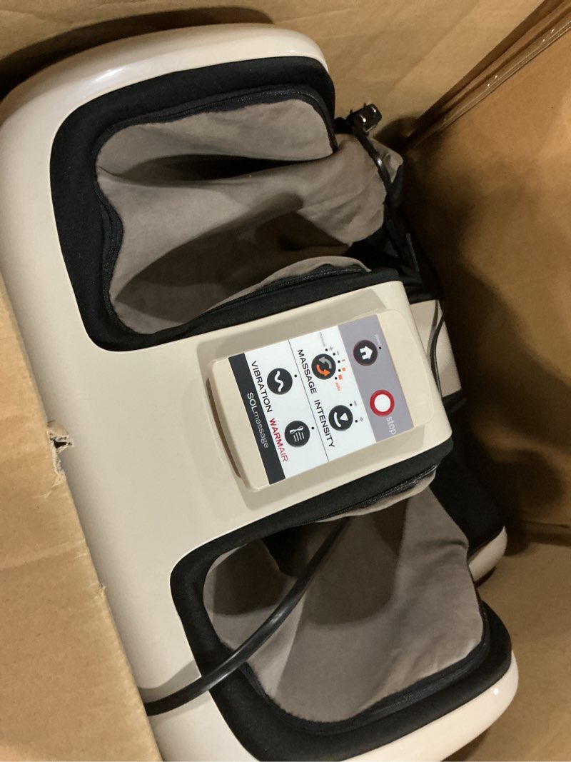 Condition photo showing Good Condition for human touch reflex sol foot & calf massager w/heat - plantar fasciitis relief + circulation + shiatsu deep kneading + vibrating for stress + compression - adjustable for women and men up to size 12