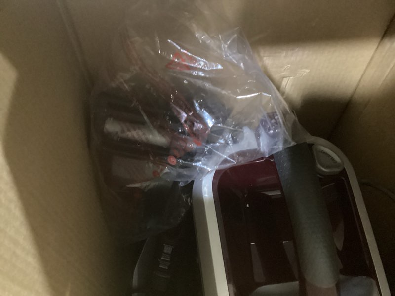 Condition photo showing As Is for shark nv752 rotator powered lift-away truepet upright vacuum with hepa filter, large dust cup capacity, led headlights, upholstery tool, perfect pet power brush & crevice tool, bordeaux