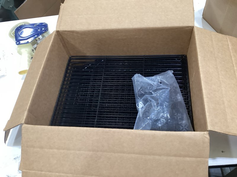 Condition photo showing Good Condition for Cat Cage, 3-Tier DIY Catio Cat Enclosures, 24" x 16" x 36" Cat Playpen Indoor & Outdoor with Hammock, Detachable Metal Wire Kennel Cats Crate, 2x1x3 Exercise Place for 1-2 Cats/Kitten