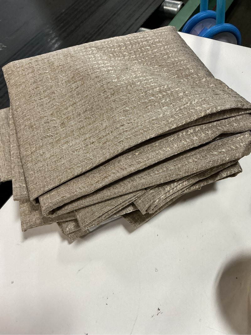 Condition photo showing New/Like New for sun zero vance 2-piece magnetic closure 100% blackout back tab curtain panel pair  37 x63   taupe