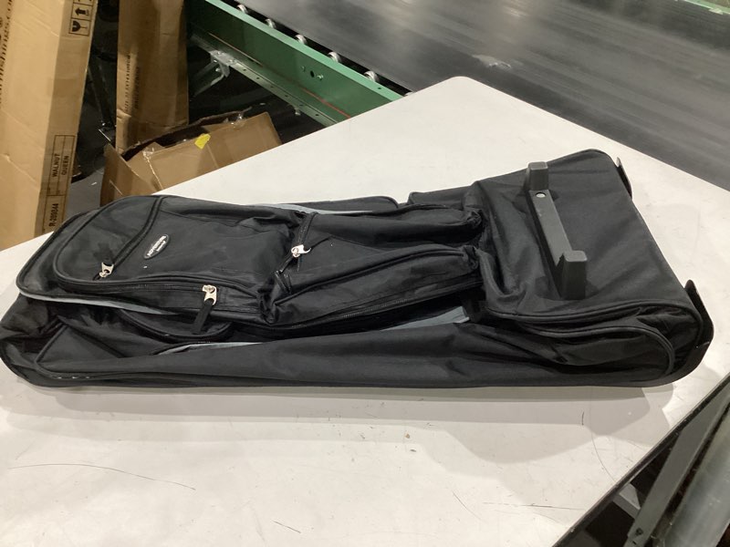 Condition photo showing New/Like New for travelers club xpedition 30 inch multi-pocket upright rolling duffel bag 30" suitcase black