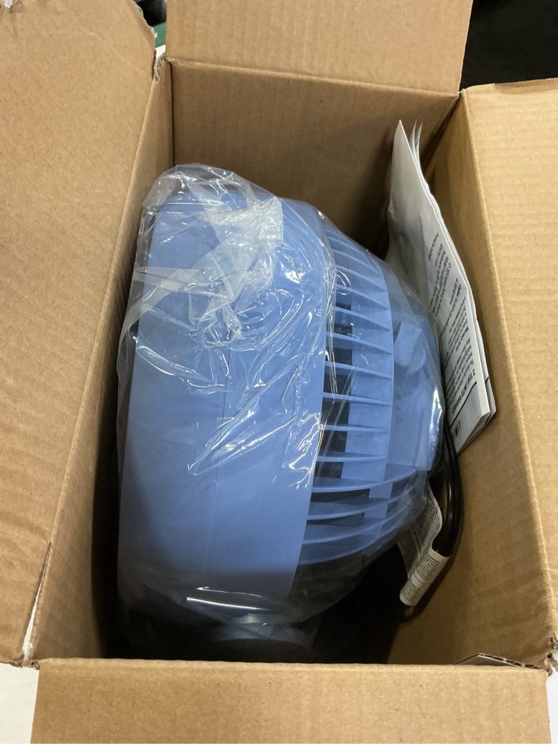 Condition photo showing Good Condition for holmes blizzard 3-speed air circulator fan, 90° adjustable tilt, removable grill, blue, 14441