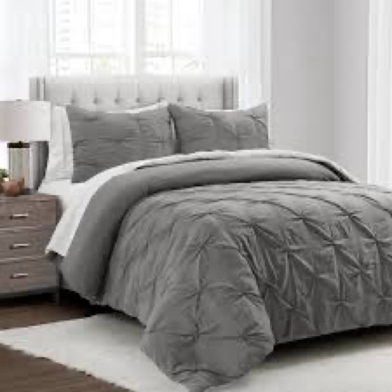 Lush Decor Ravello Pintuck Comforter Set Bed In A Bag - 7 Piece Reversible Comforter With Sheet Set 