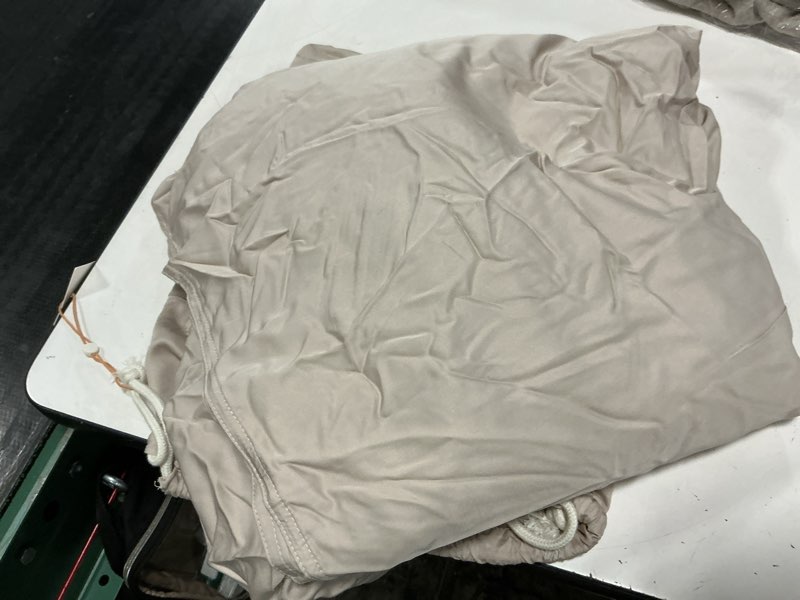 Condition photo showing As Is for bamboo duvet cover set, twin, sand