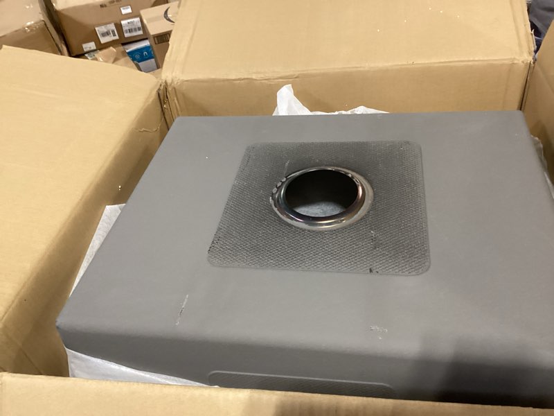 Condition photo showing As Is for black kitchen sink, stainless steel topmount 25x22x9 inch single bowl drop in kitchen sink combo- stainless grid,soap dispenser,faucet mat,drain strainer set for modern style kitchen&bar 25x22in