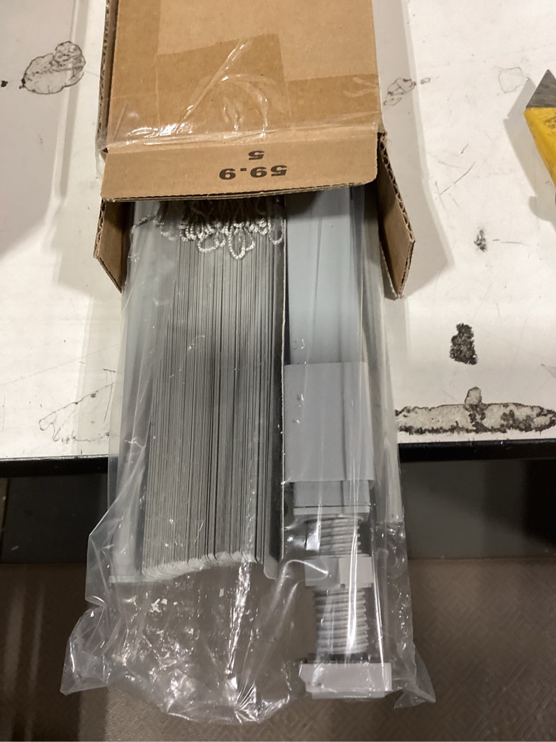 Condition photo showing Good Condition for lazblinds no tools no drill 1" vinyl mini blinds, cordless blinds for windows, light filtering horizontal window blinds & shades, 24" w x 64" h, grey cordless-grey 24" w x 64" h