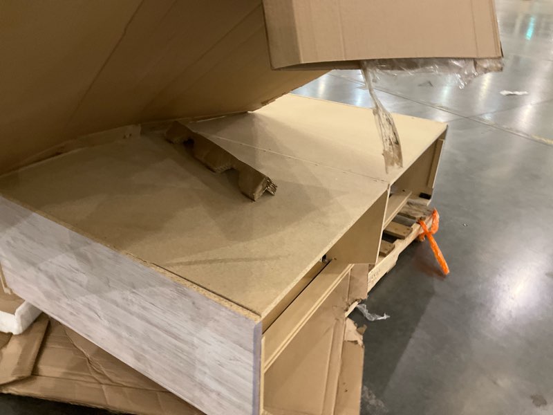 Condition photo showing As Is for Signature Design by Ashley Paxberry Boho 6 Drawer Dresser, Whitewash