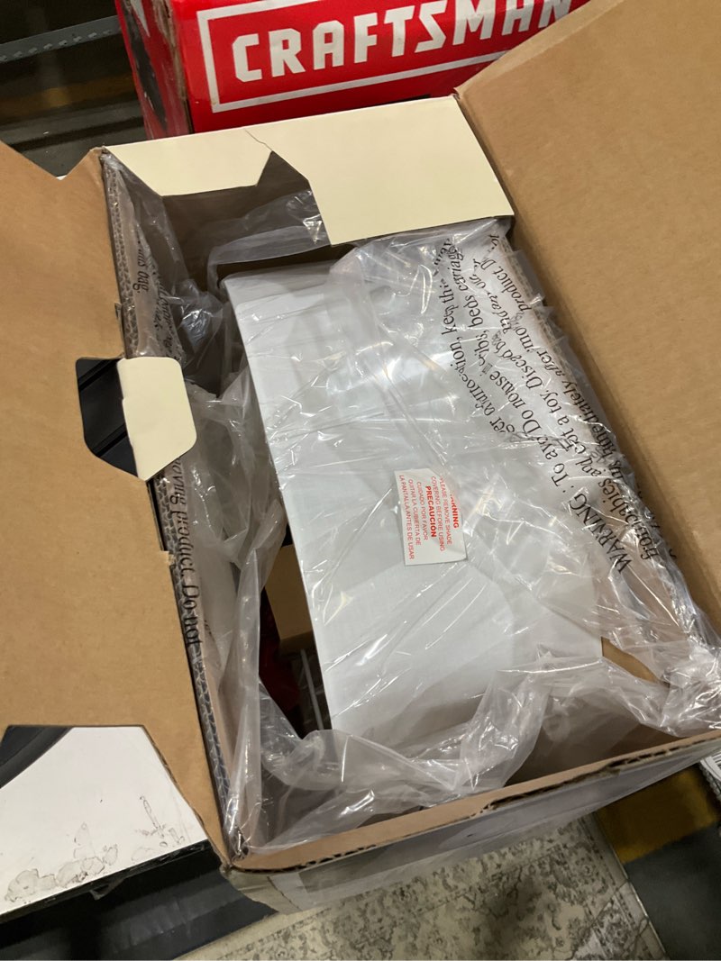 Condition photo showing As Is for allen + roth fleming 12.75-in brushed nickel indoor 2 -light semi-flush mount light with