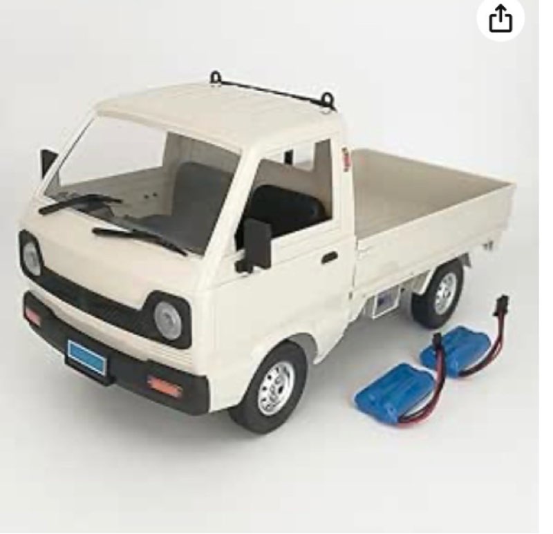 WPL D12 RC Kei Truck 1/10 Scale RC Car Off Road Pickup Remote Control Drift Car RTR 2.4GHz Rear Wheel Drive 260 Motor Proportional Throttle Steering Hobby Toy Vehicle Adult 2 Batteries