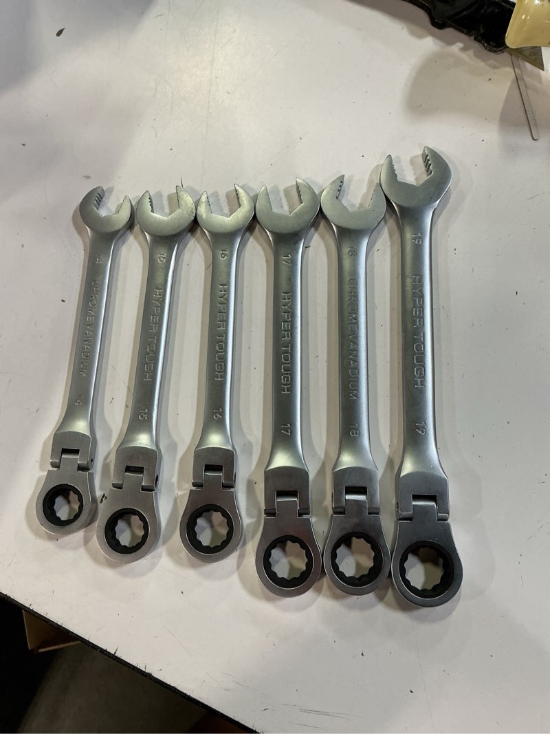 Condition photo showing As Is for (incomplete)hyper tough flex-head ratcheting wrench set, metric, 12 pieces