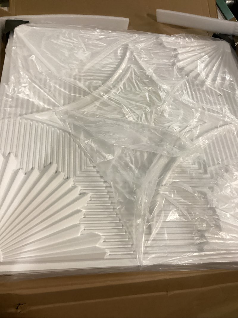 Condition photo showing Good Condition for art3d drop ceiling tiles 24x24 in white (24-pack, 96 sq.ft), 3d wainscoting panels glue up 2x2 24"x24" white 24