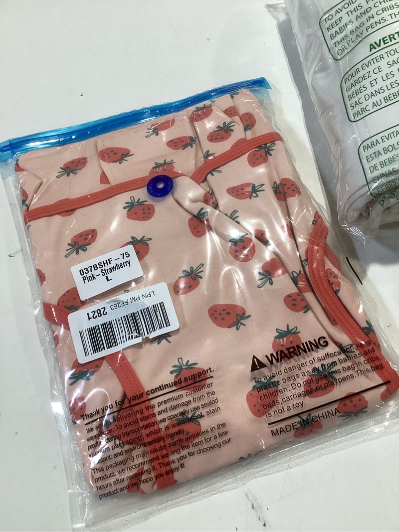 Condition photo showing New/Like New for large kuoser dog recovery suit for female male dogs, post-surgery bodysuit for spay neuter, dog onesie after surgery, anti-licking pet surgical recovery suit, pinkstrawberry l l (back:16.1-20.1'', weight:23-48 lb) strawberry