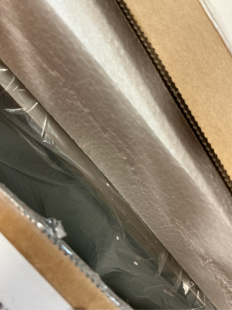 Condition photo showing Good Condition for keonjinn 42" x 36" brushed nickel bathroom vanity mirror, large silver bathroom mirrors for wall, wide metal frame, hd tempered glass, shatterproof, rectangle wall-mounted mirrors for over sink brushed nickel 36"l x 42"w