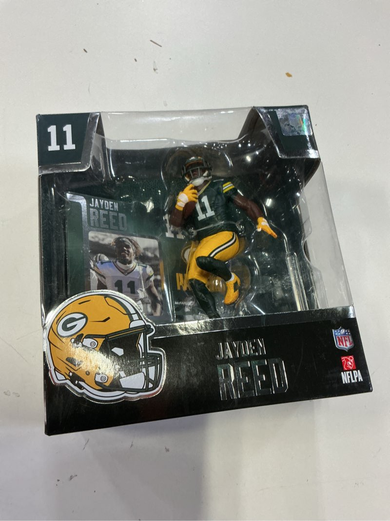 Condition photo showing New/Like New for Jayden Reed (Green Bay Packers) NFL 7" Figure McFarlane