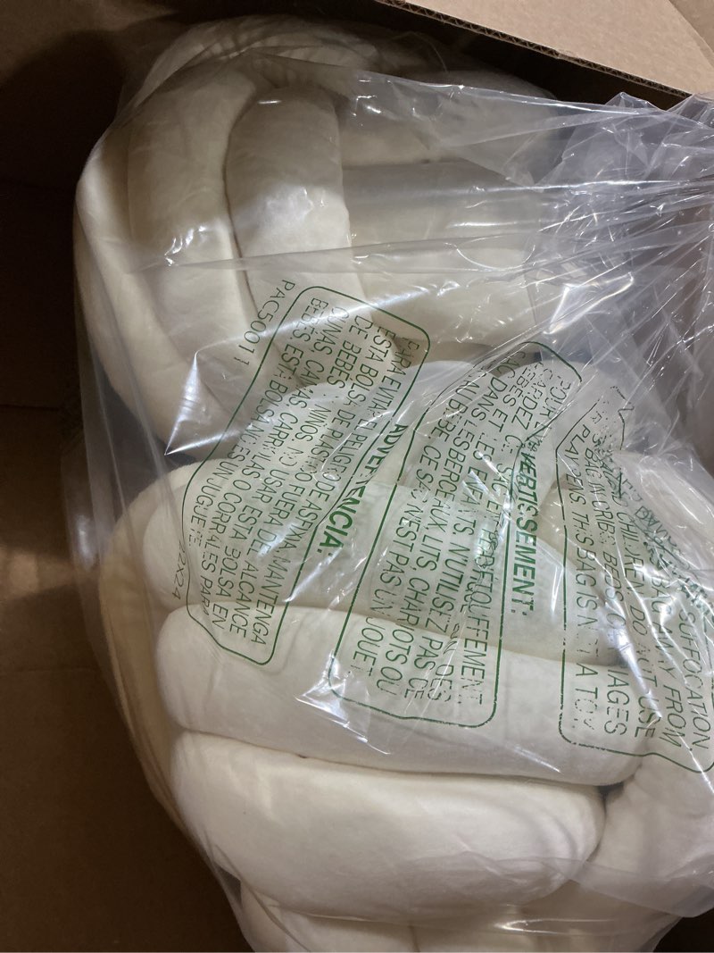Condition photo showing Good Condition for namalu 2 pcs soft knot pillow ball, decorative round throw, soft knotted plush pillows, handmade stuffed ball pillows cushion for bedroom sofa couch home decor(10.6 inches,cream white) cream white 10.6 inches