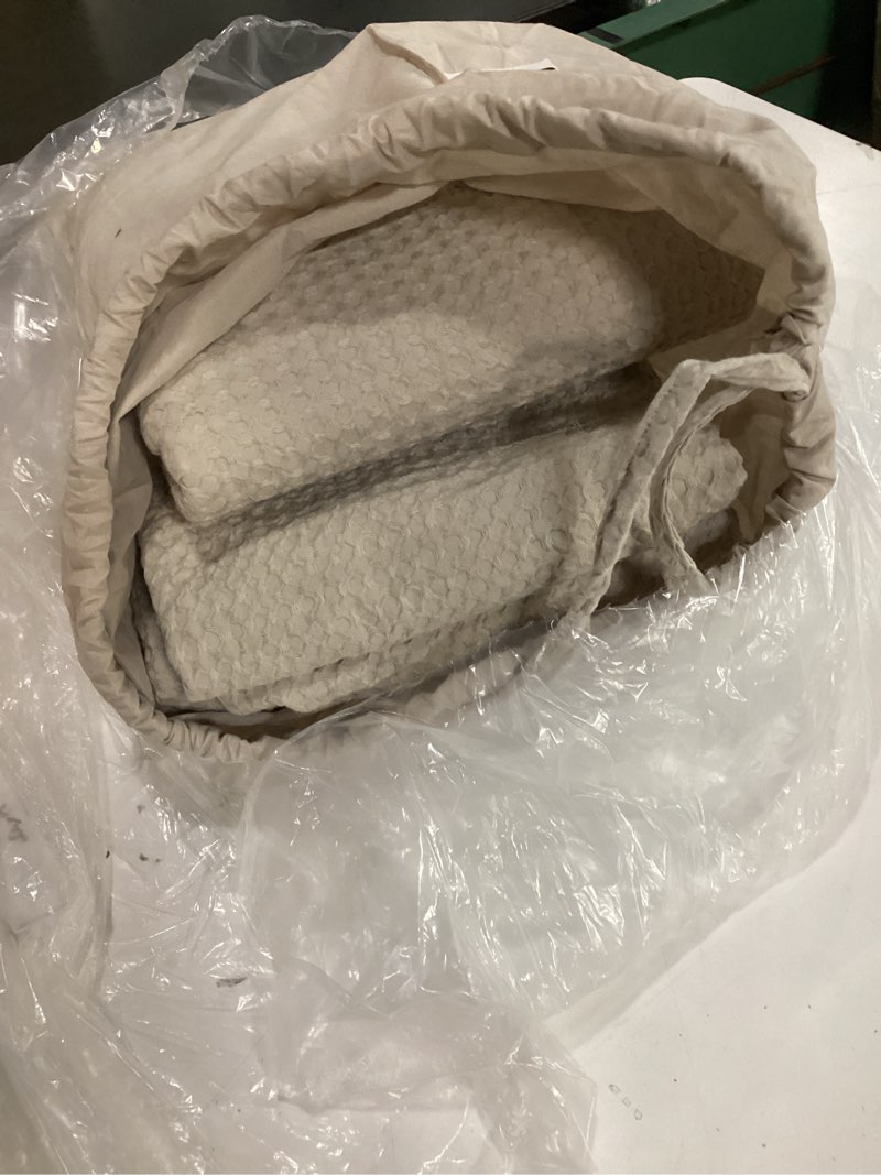 Condition photo showing Good Condition for new quince king organic cotton luxe waffle honeycomb duvet set 2 king sham sand colors beige 