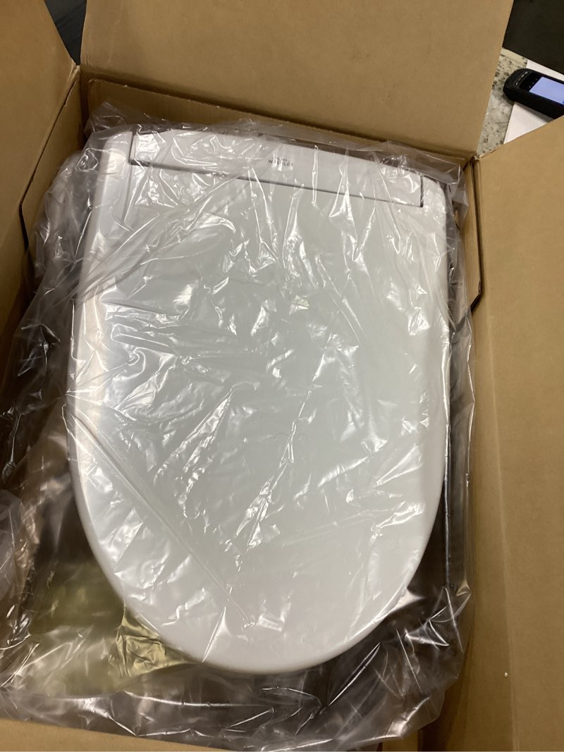 Condition photo showing New/Like New for TOTO WASHLET S5 Electronic Bidet Toilet Seat with Instantaneous Water Heating, PREMIST and EWATER+ Wand Cleaning, Elongated, Cotton White - SW3446#01 Cotton White Elongated Contemporary Lid