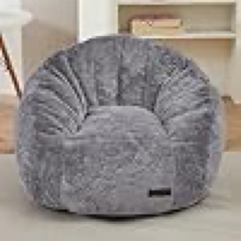 MAXYOYO Bean Bag Chair for Kids, Shell Shaped Bean Bag Couch for Boys and Girls, Toddler Chair Bean Bag Sofa for Playroom, Nursery Room, Dark Grey
