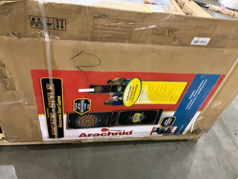 Condition photo showing As Is for Arachnid Cricket Pro 650 Standing Electronic Dartboards with 24 Games, 132 Variations, and 6 Soft-Tip Darts Included Black