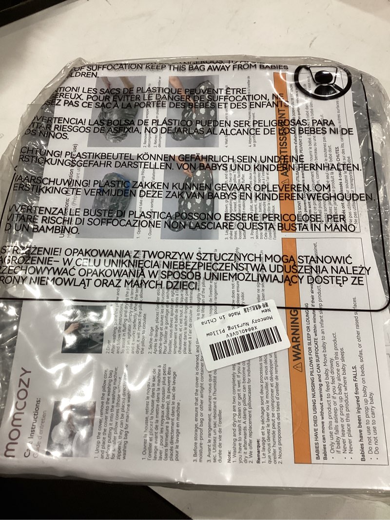 Condition photo showing Good Condition for Momcozy Original Nursing Pillow for Breastfeeding-Pioneering Safety Fence- Wider Feeding Pillows for More Support for Mom & Baby- Easier Nursing & Hand Free- Fit for All, Removable Cotton Cover Grey