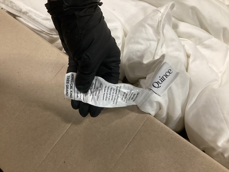 Condition photo showing As Is for premium down duvet insert, king/cal king 