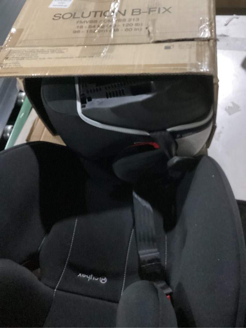 Condition photo showing Good Condition for cybex solution b-fix high back booster seat - lightweight, latch installation, linear side impact protection, 12-position adjustable headrest - for kids 40-120 lbs., volcano black solution b-fix volcano black