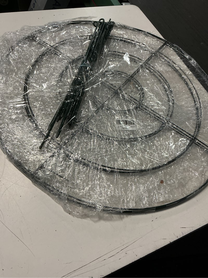 Condition photo showing Good Condition for 3set metal peony grid cages, 30"h x 14"d large flower support cages grow through hoop ring peony stakes garden plant support rings heavy duty plant braces peonies structure for outdoor plants blossoms