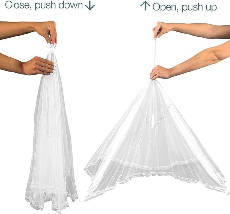 simply genius pop-up mesh food covers for outdoors - 6 pack extra large 47\\\" x 26\\\", white, collapsible & reusable - buffet food covers & bug-net tent for picnic, party & camping