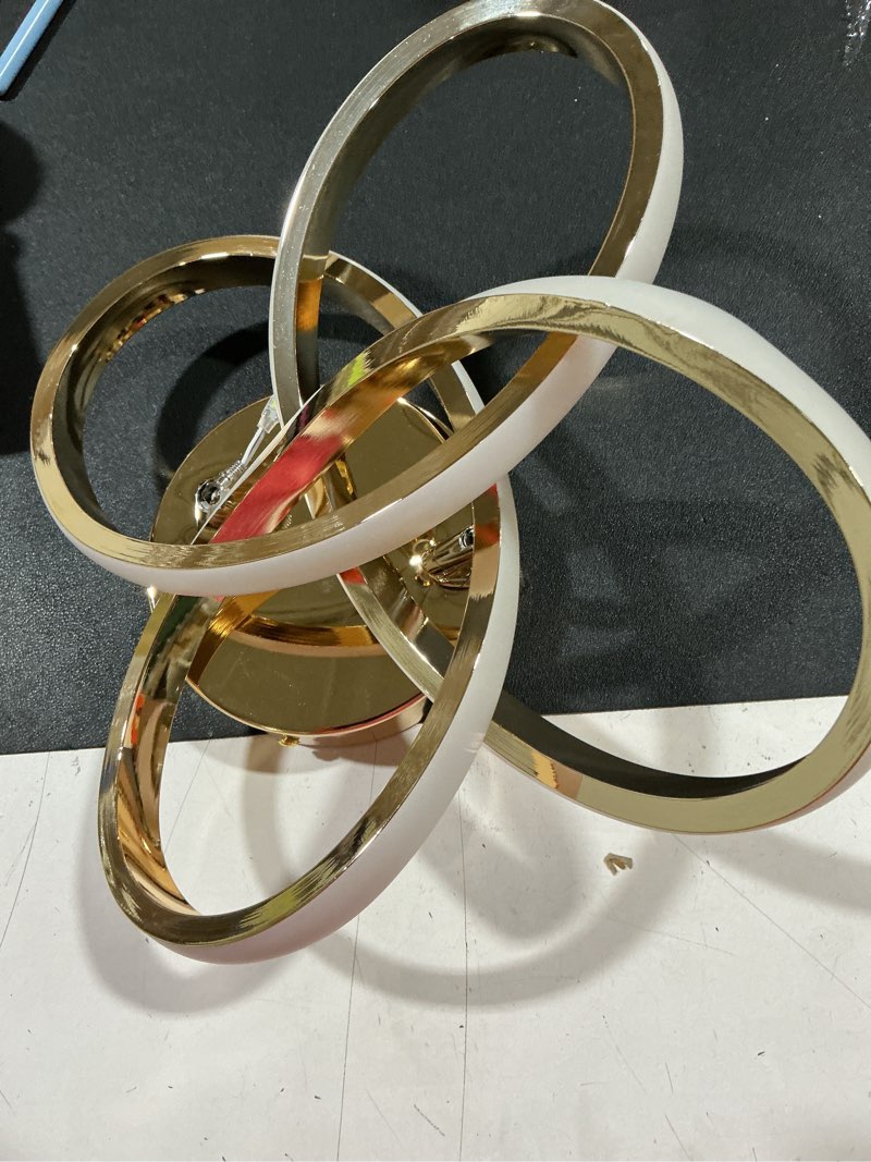 Condition photo showing Good Condition for (similar) modern led ceiling light, 4 rings led dimmable flush mount ceiling light with remote control, gold close to ceiling lamp for kitchen living room bedroom laundry room ceiling lighting fixture gold 4 heads
