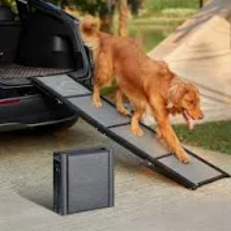PetThem Upgraded Dog Ramp for Car 71'' X-Long & 19.7'' Wider Folding Pet