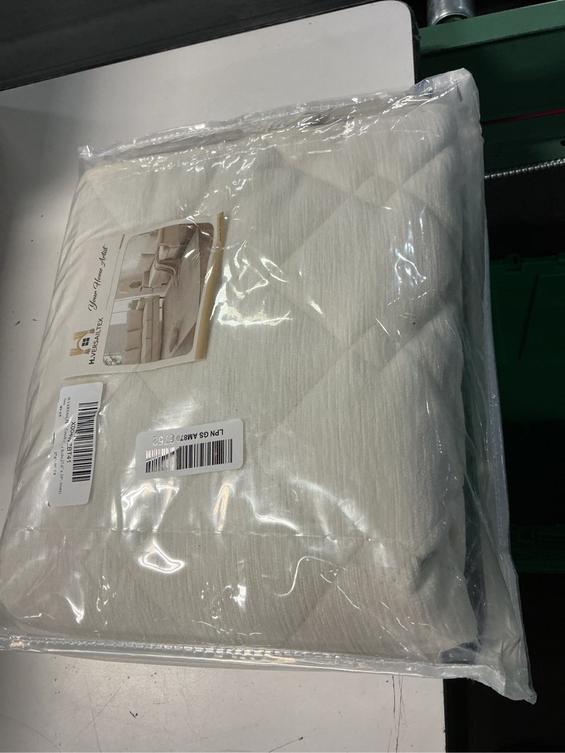Condition photo showing New/Like New for h.versailtex couch cover chenille pet fuzzy sofa covers for 2 cushion couch anti slip washable sofa slipcovers with strap soft couch protector cover for dogs cats kids(27.6" x 59", ivory) 27.6" x 59" ivory