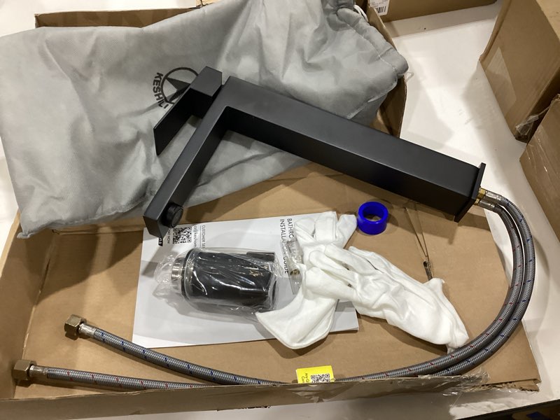 Condition photo showing Good Condition for kes bathroom faucet black vessel sink faucet cupc certified, single hole tall bathroom faucet stainless steel, l3156blff12-bk no drain - tall faucet for vessel sink black