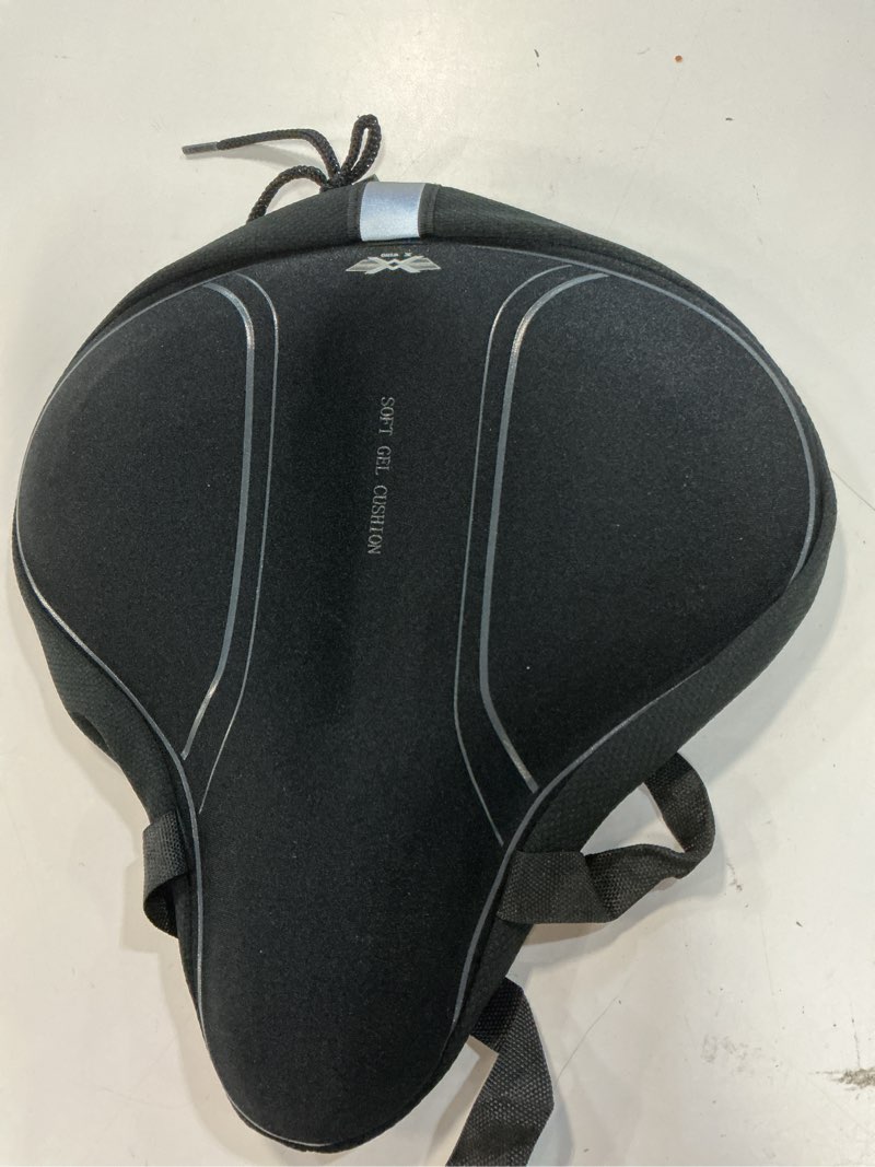 Condition photo showing Good Condition for x wing bike seat cushion, gel padded bicycle seat cover for men & women comfort, ultra-soft saddle cushion, wide bike seat cover fits with peloton, exercise, stationary, indoor outdoor (?12" x 11")