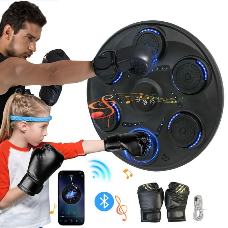 BALLMENT Music Boxing Machine for Adults, Boxing Music Machine with Gloves - Wall Mounted Musical Pu