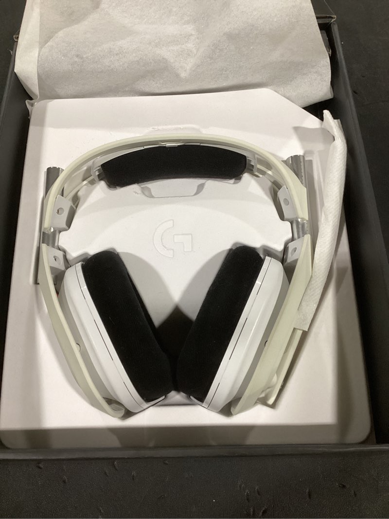 Condition photo showing Good Condition for logitech g astro a50 multi-platform wireless gaming headset + base station for ps5/xbox/pc: playsync audio switcher, <16bit/48khz (console), <24bit/48khz (pc), 24hr battery, 2.4ghz & bt - white white playsync audio