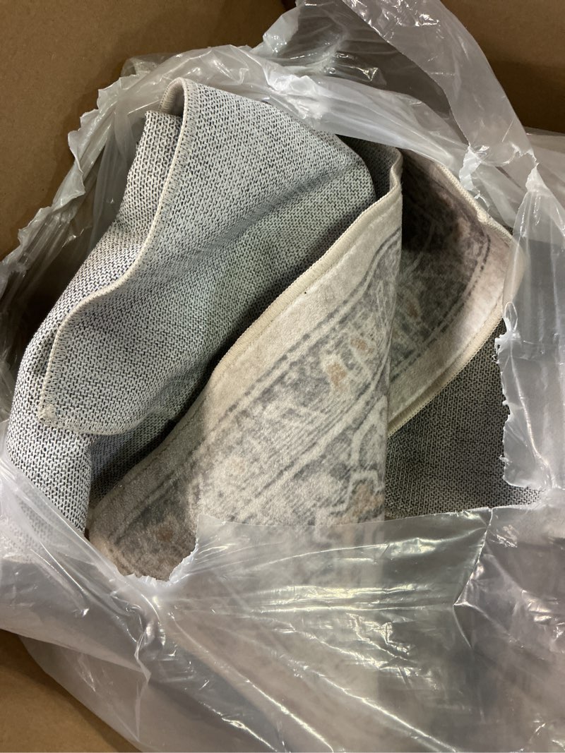 Condition photo showing item condition for GENIMO 8x10 Area Rugs for Living Room, Machine Washable Non Slip Vintage Rugs, Low Pile Lightweight Chenille Print Rug for Bedroom, Dining Room, Home Office, Light Taupe Brown Taupe 8' x 10' (Rectangular)